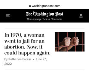 Screenshot from The Washington Post showing Katherine Parkin's column published on June 27, 2022. Click or tap to read the column online.. 