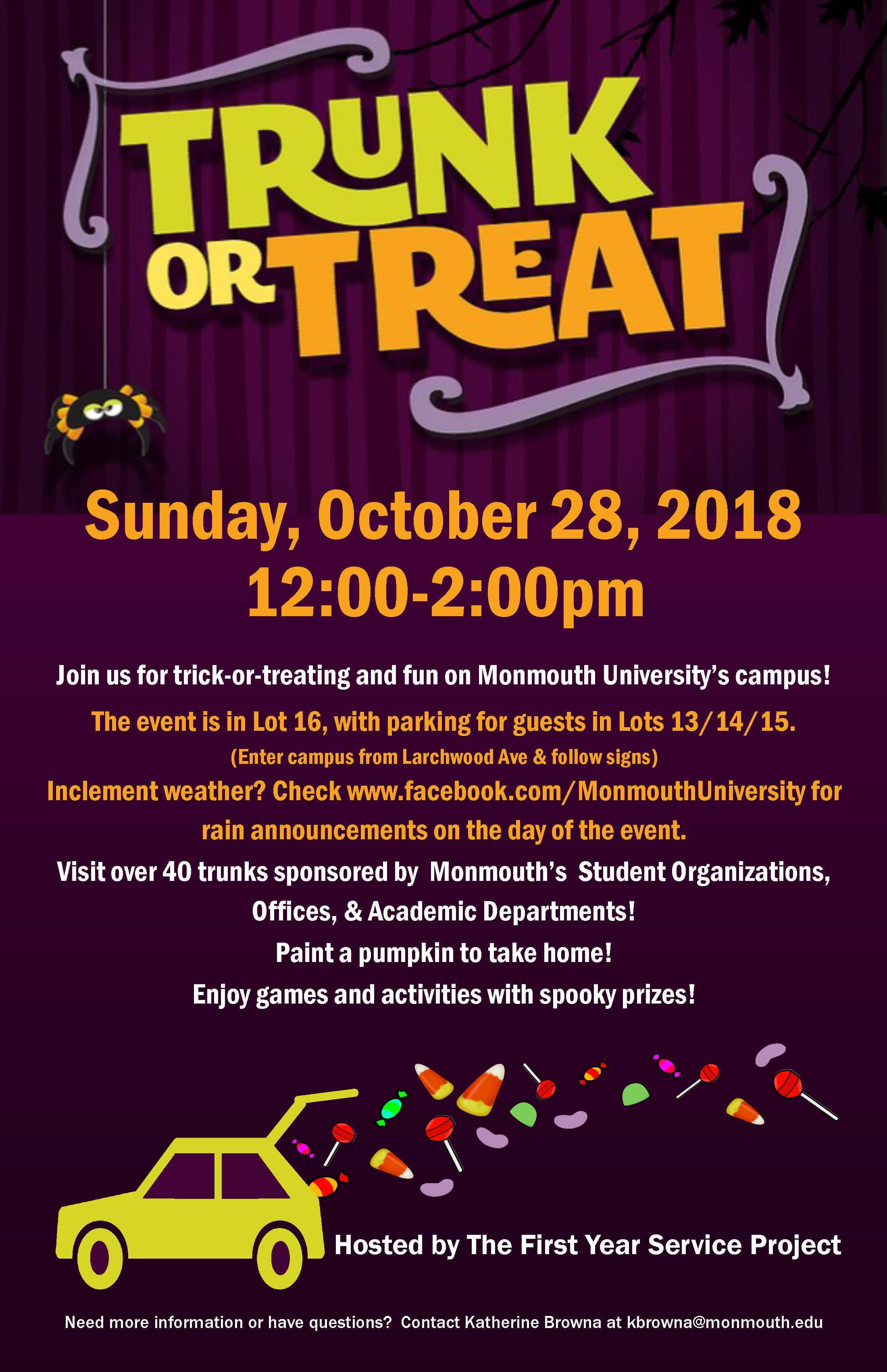 Advertisement for Trunk-or-Treat 2018