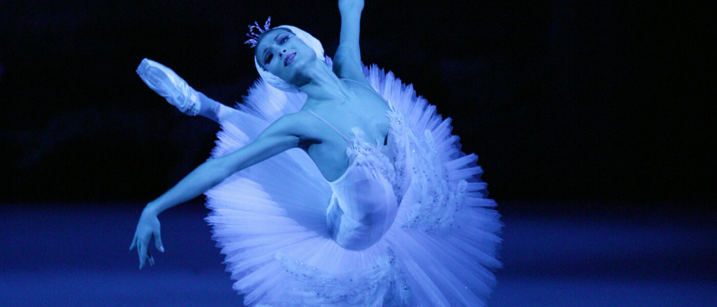 Photograph of ballerina from Bolshoi Ballet production of Swan Lake