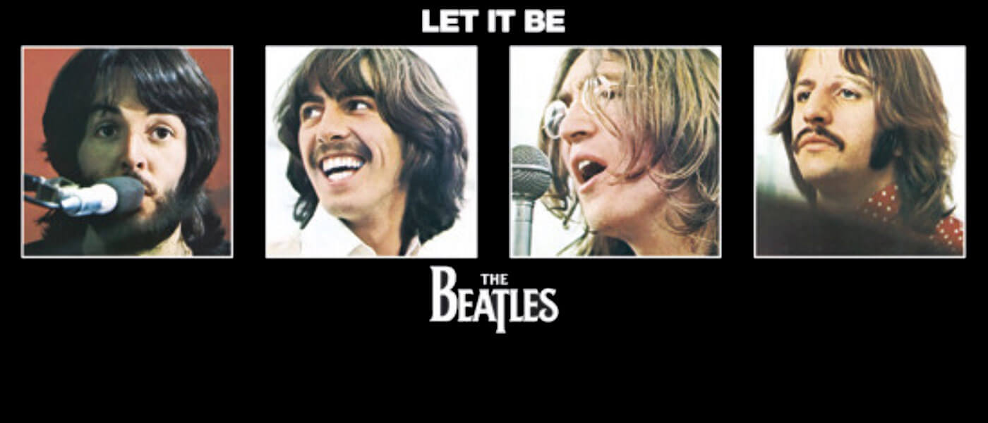 Photo image shows all four Beatles pictured from the Let It Be album