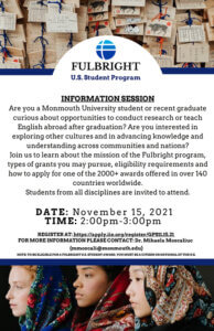 Fulbright Information Session Flyer Image - Click or tap to download flyer