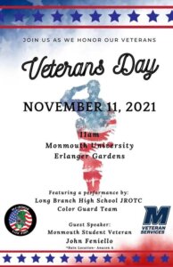 Promotional image for Honoring Our Veterans celebration on Veterans Day 2021 - click or tap image to download flyer