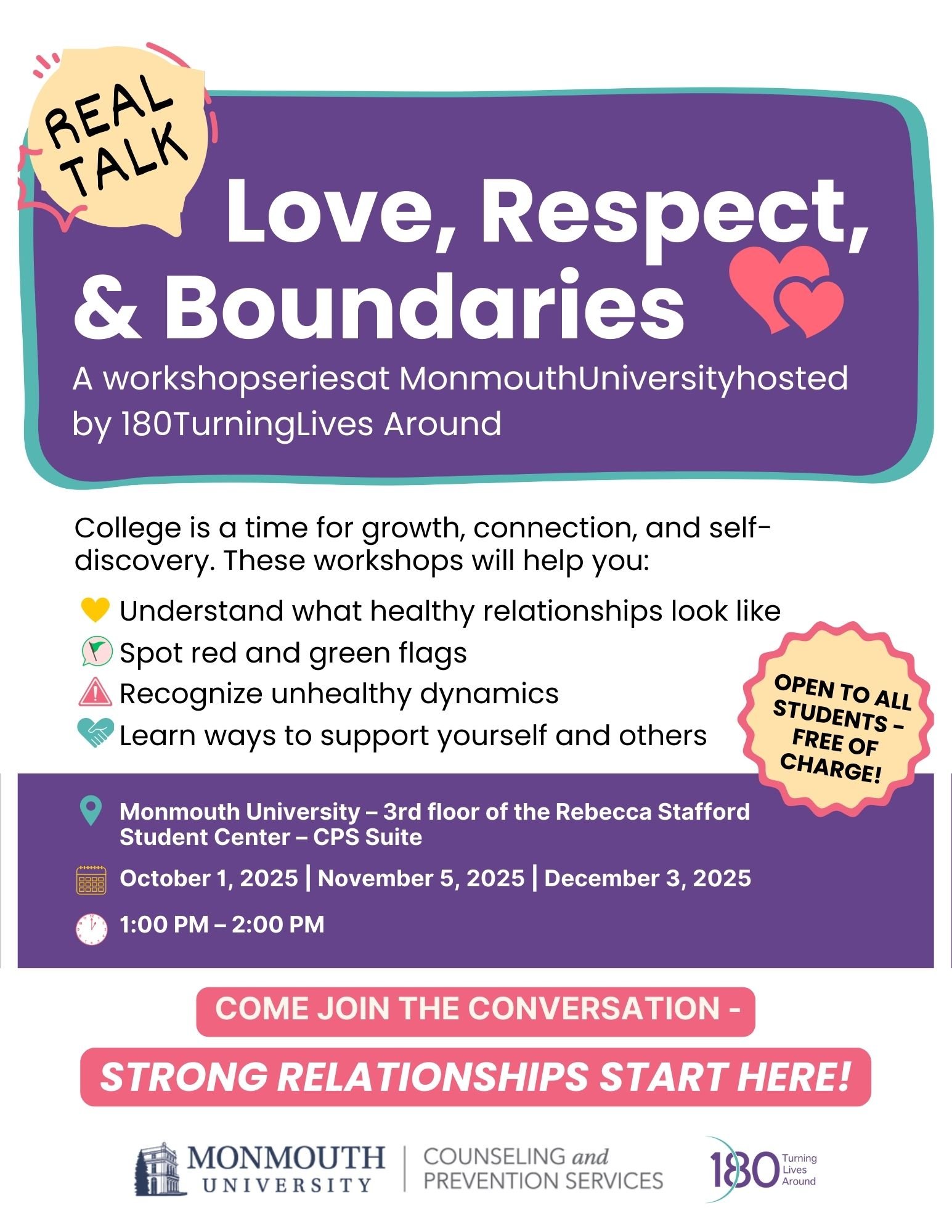 “Healthy Relationships and Red Flags” presented by 180 Turning Lives Around