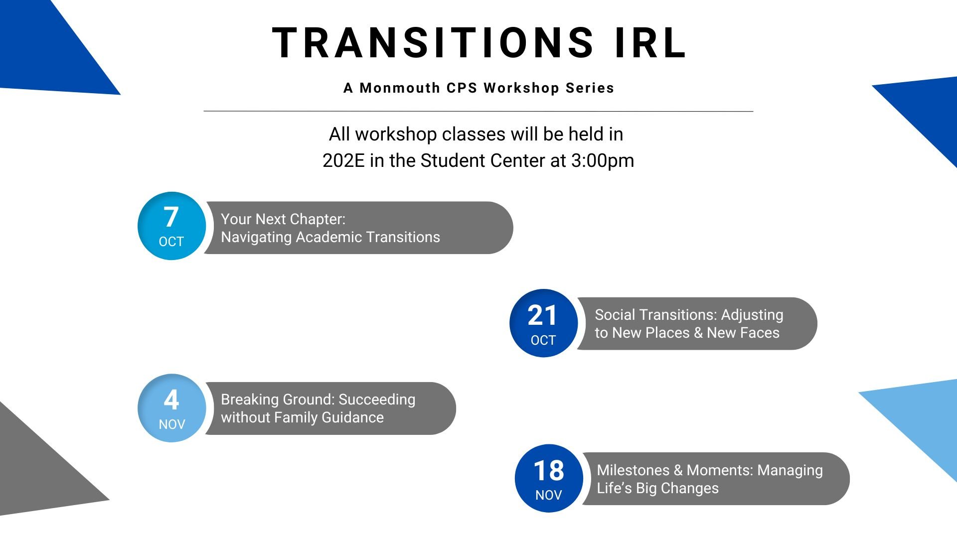 Transitions IRL – Developmental and Life Stage Transitions: Milestones, Moments, and Life’s Big Changes