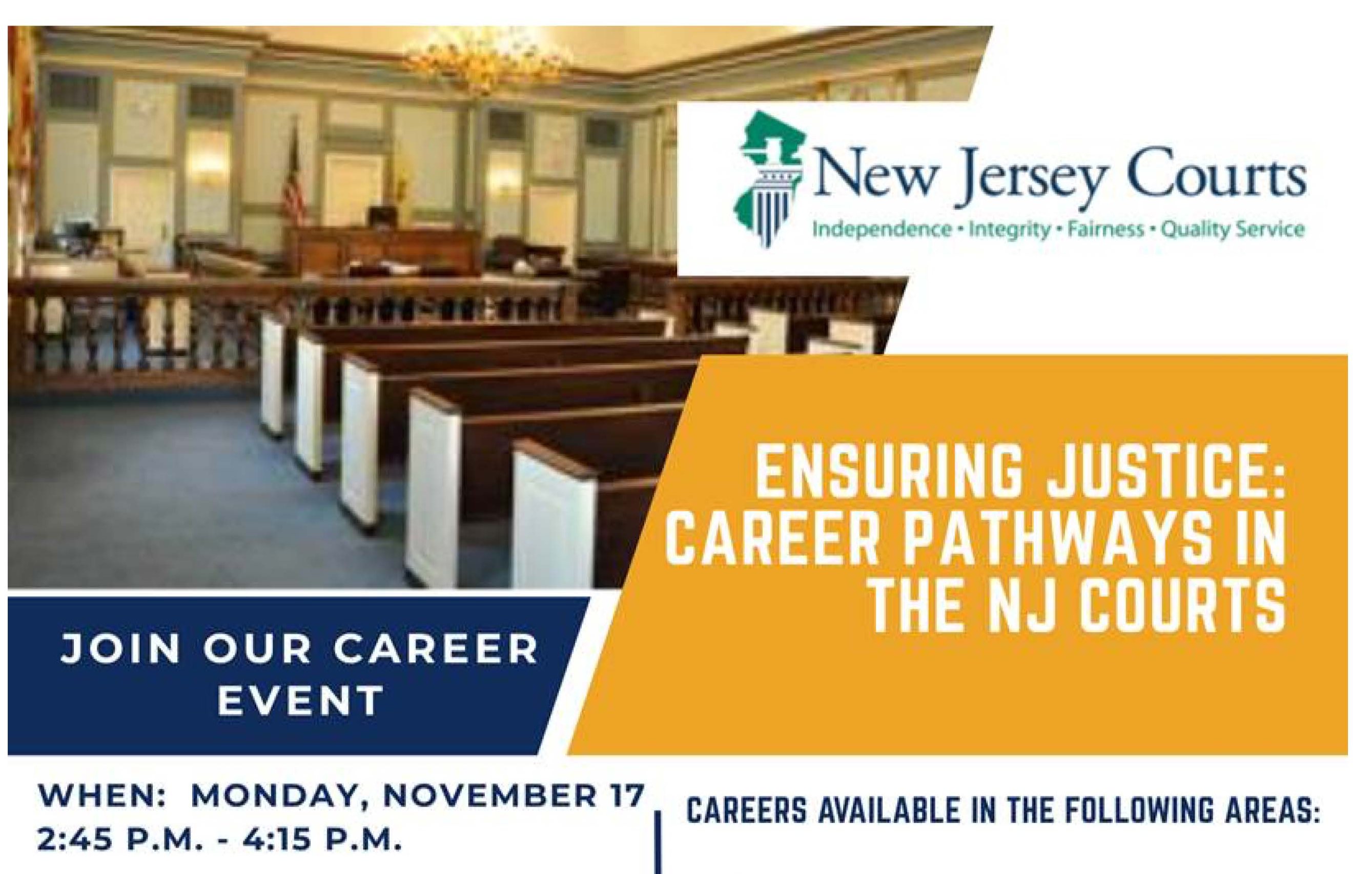 Monmouth University NJ Courts Careers Event