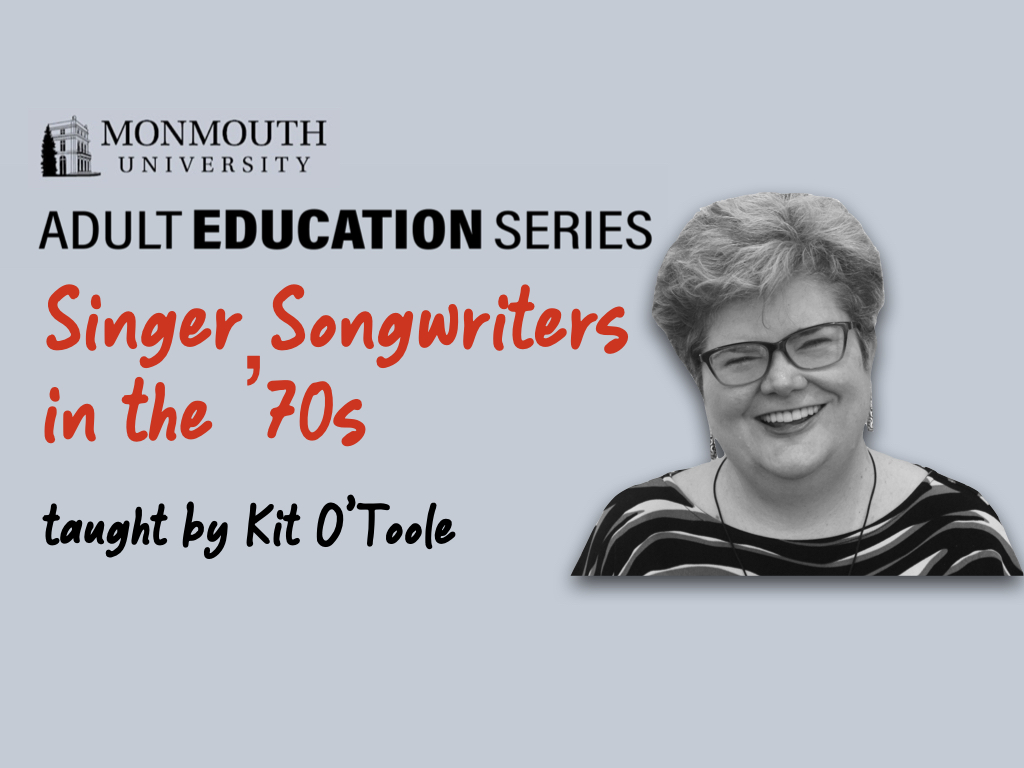 Flyer for the Adult Education class "Singer Songwriters in the 70s"