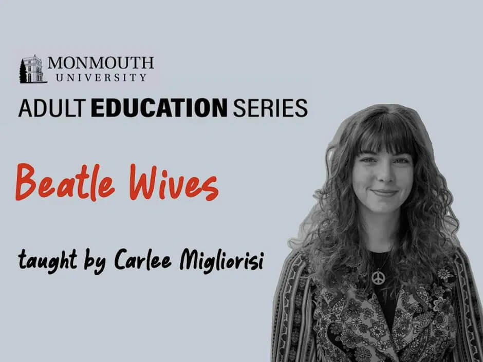 Adult Education Series flyer for the class "Beatle Wives"