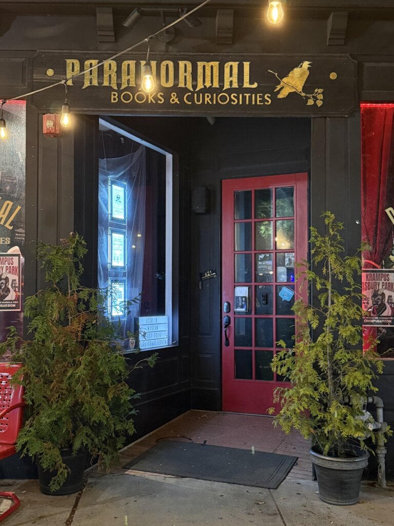 Entrance to the Paranormal Books & Curiosities store in Asbury Park, New Jersey