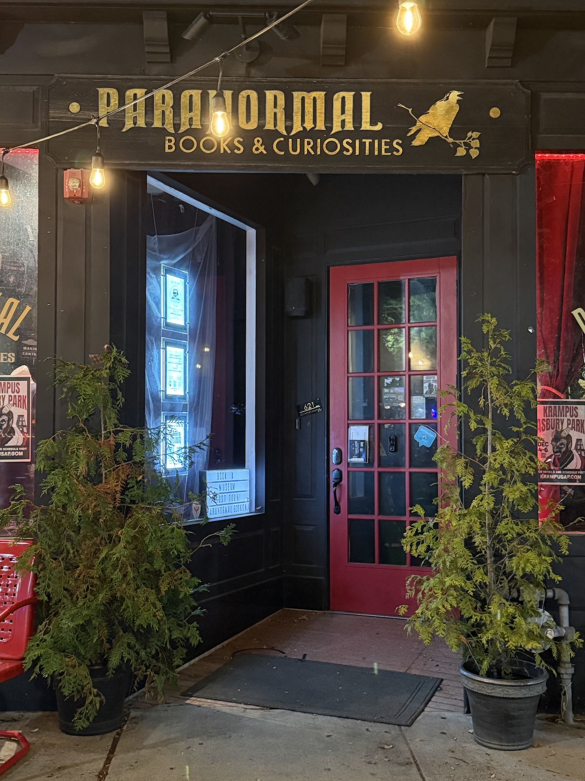 Entrance to the Paranormal Books & Curiosities store in Asbury Park, New Jersey