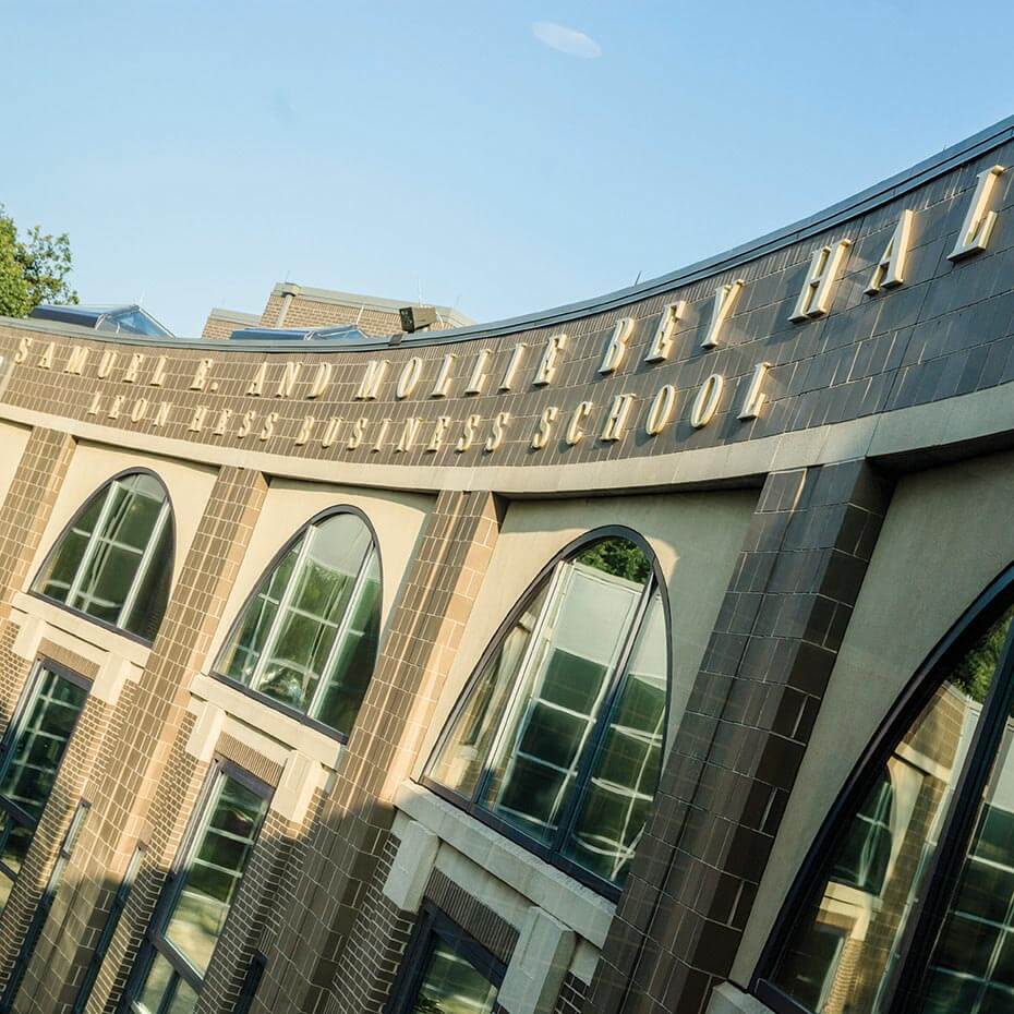 Exterior of Bey Hall, where students can pursue a General MBA