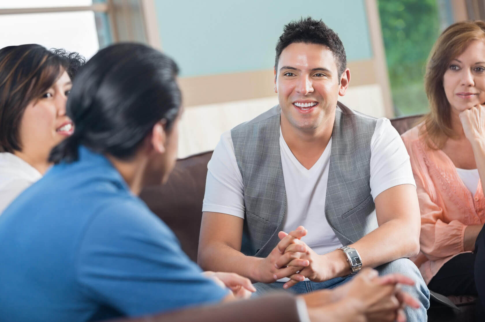 Students in the mental health counseling program discuss during class