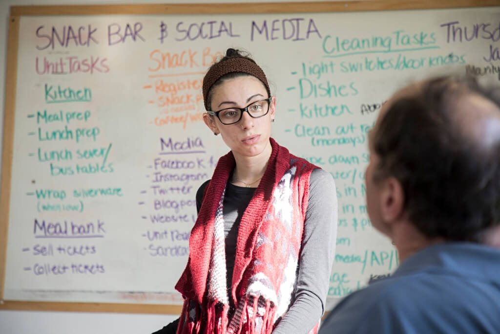 Monmouth University School of Social Work graduate student, Jessica Viscuso, is pictured at Shore House, an organization that helps people with mental illness, is pictured doing her field work in Long Branch.