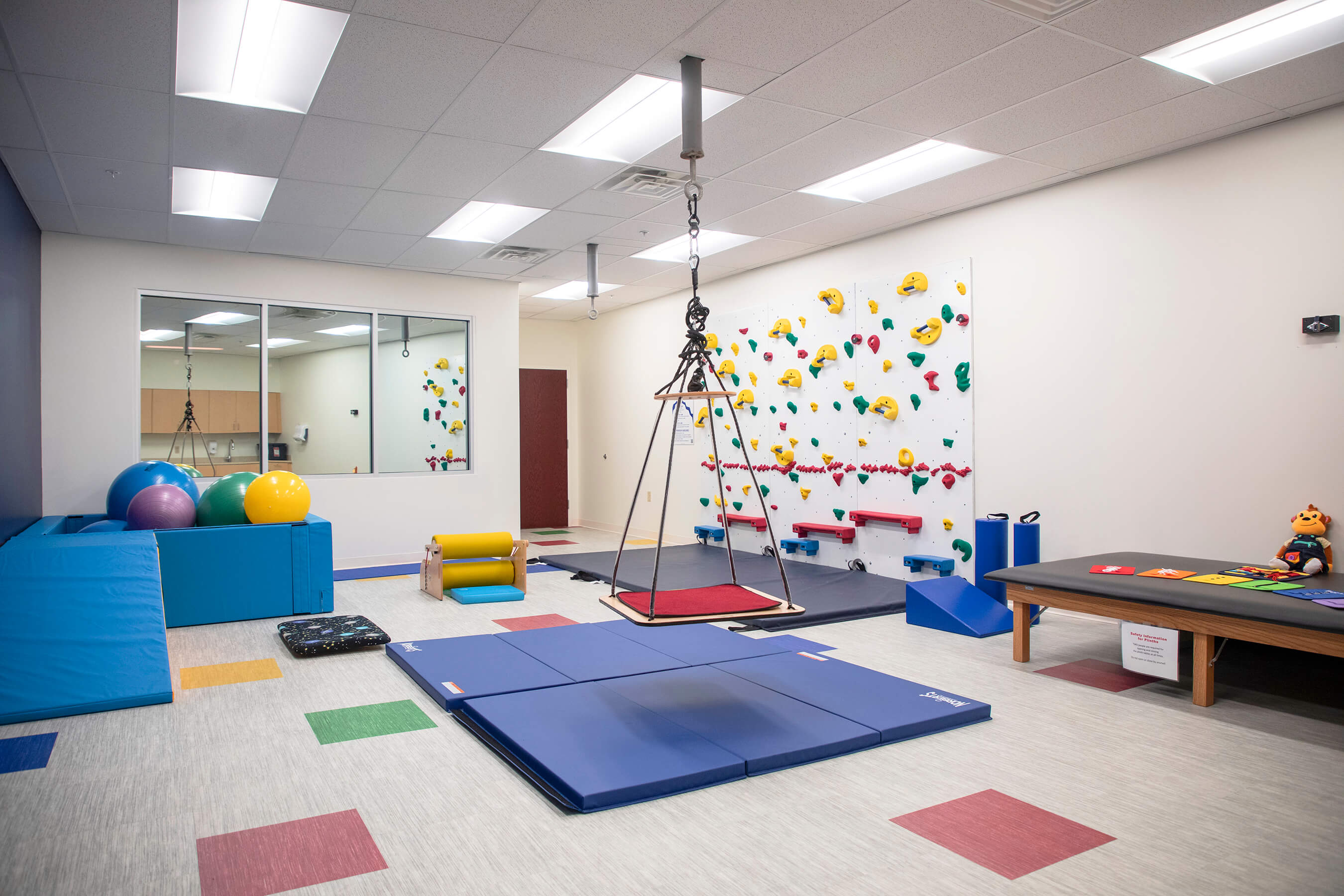 With a rock-climbing wall, ball pit, slide, and other kid-friendly activities, our Pediatric Lab provides a safe, engaging, and fun space while our students learn skilled techniques to work with children on their primary occupation--play