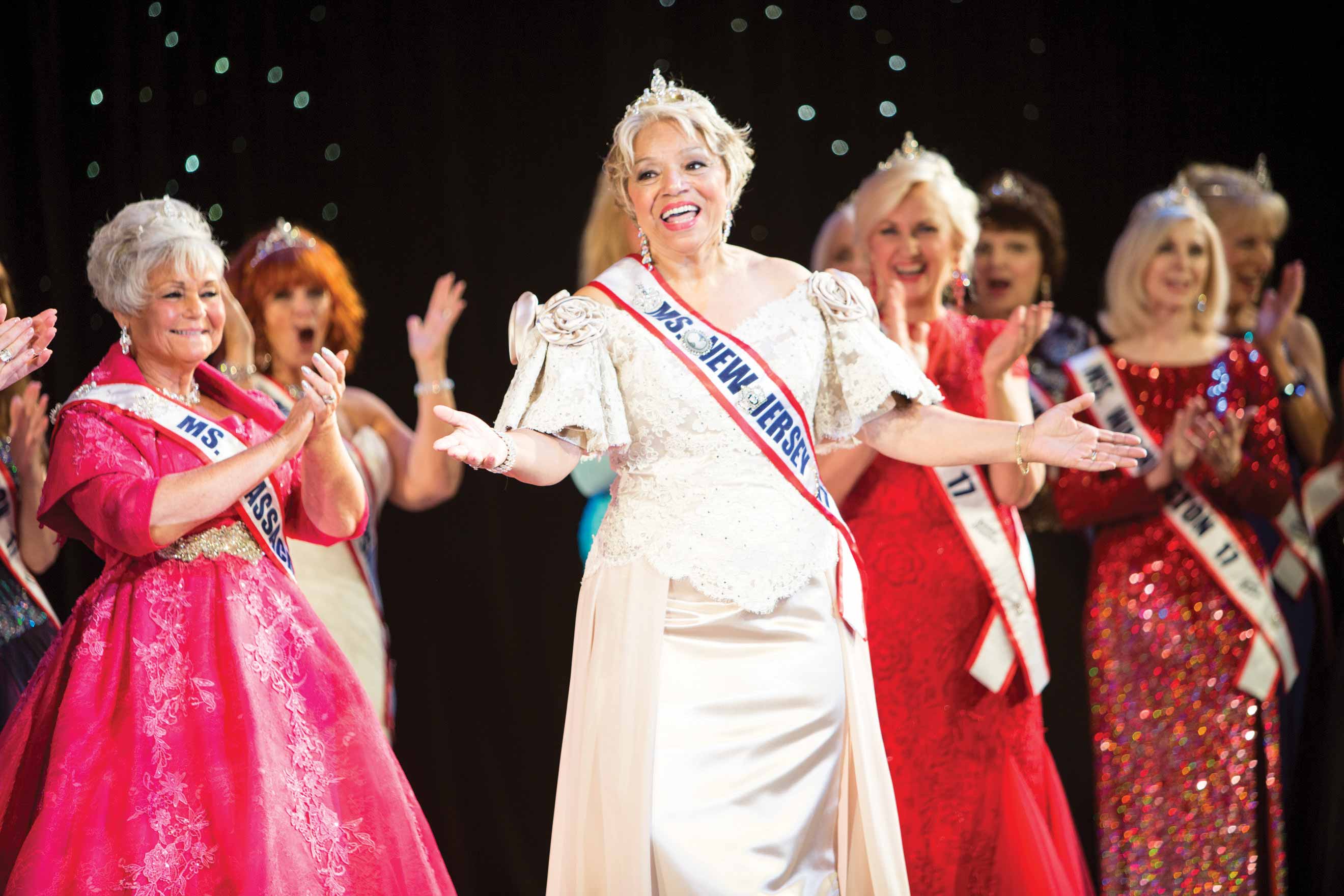 Photograph of contestants at Ms. Senior America Pageant