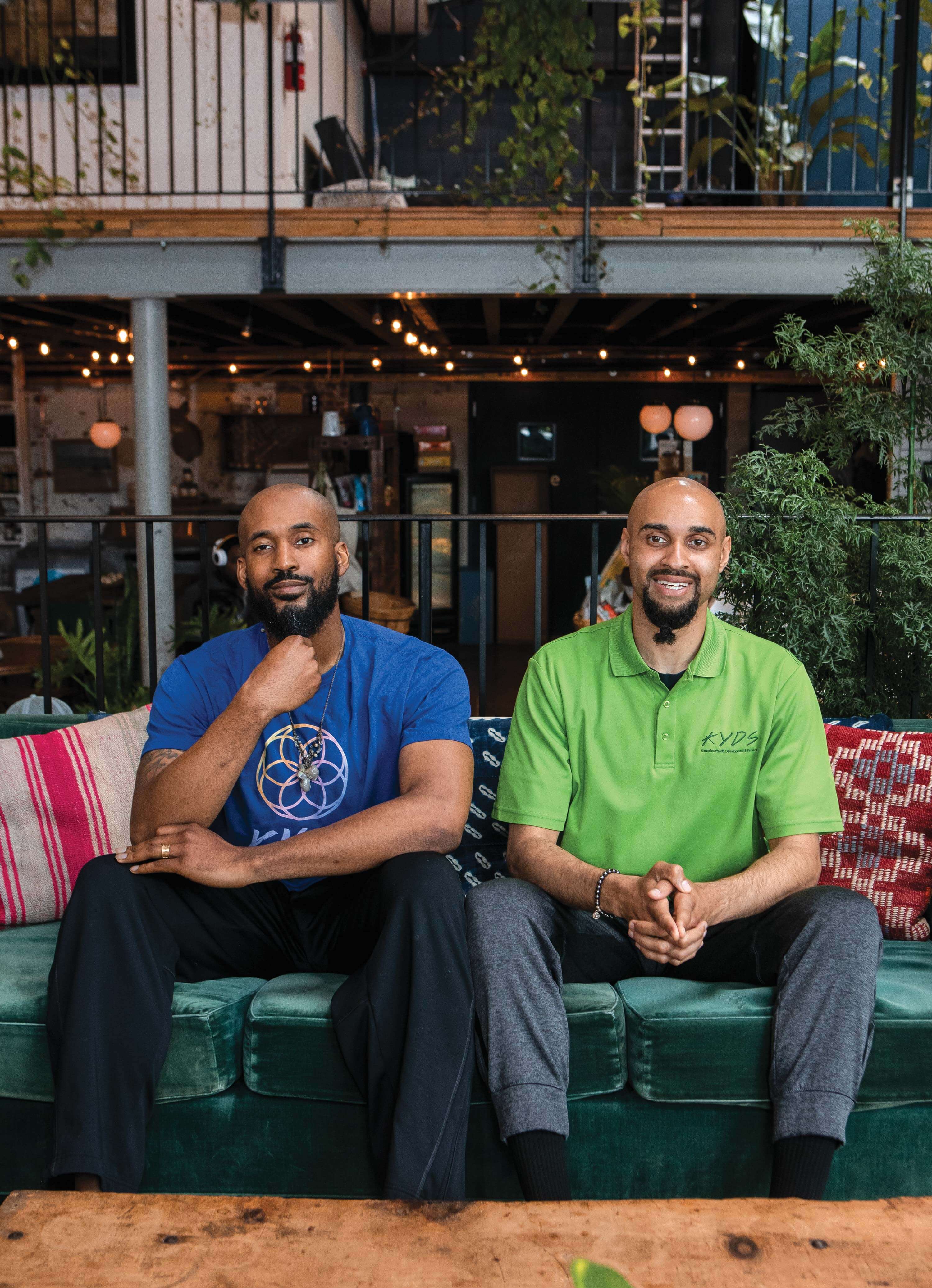 Salomon (left) and Mills pictured in Asbury Park’s High Voltage Café, where they regularly meet for strategy sessions. 