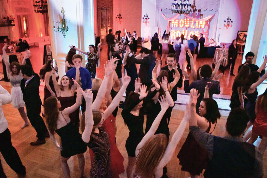 students dancing inside the Great Hall at Winter Ball
