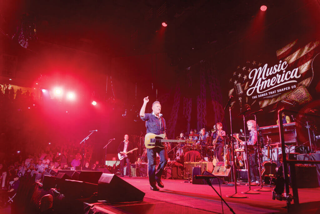 Bruce Springsteen performs with the E Street Band before a packed crowd at the OceanFirst Bank Center