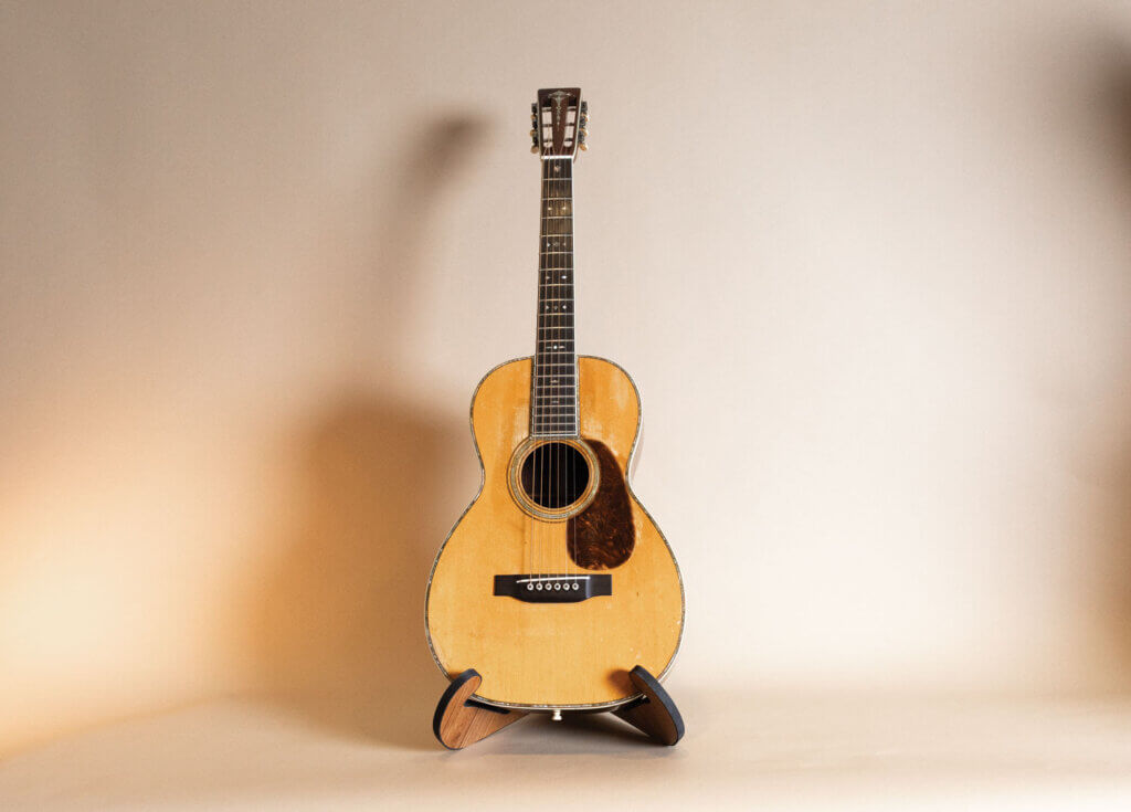 Acoustic guitar played by Joan Baez during performances supporting the civil rights and anti-war movements.