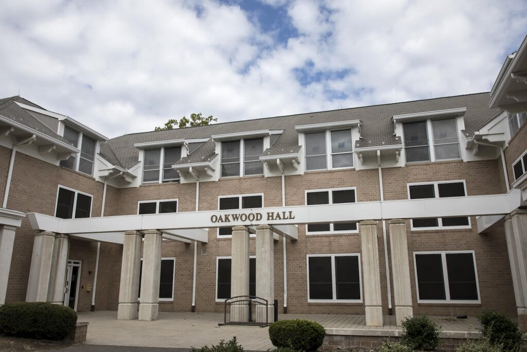 The entrance to Oakwood Hall