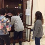 Monmouth students work at the Guggenheim Library to curate an upcoming Bruce Springsteen exhibit.