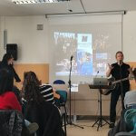 Professor Joe Rapolla Professor Discusses the Impact of Music and Monmouth Programs with Students at Liceo Cevolani, secondary school, in Cento, Italy