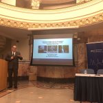 Photo of Dr. Abate giving presentation in Istanbul during book tour