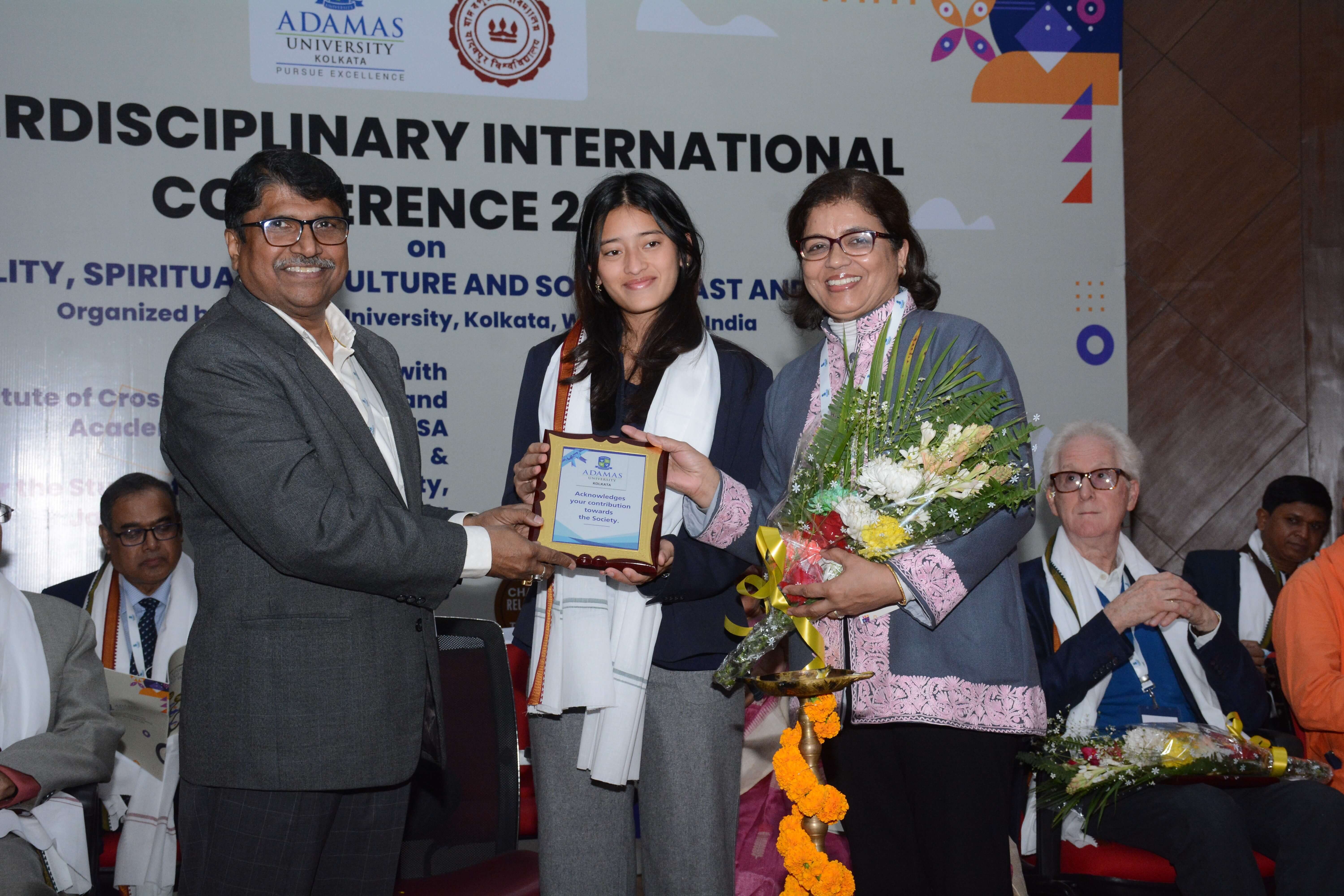 Prof. Rekha Datta and Honors School Student Lenien Jamir at the Interdisciplinary International Conference