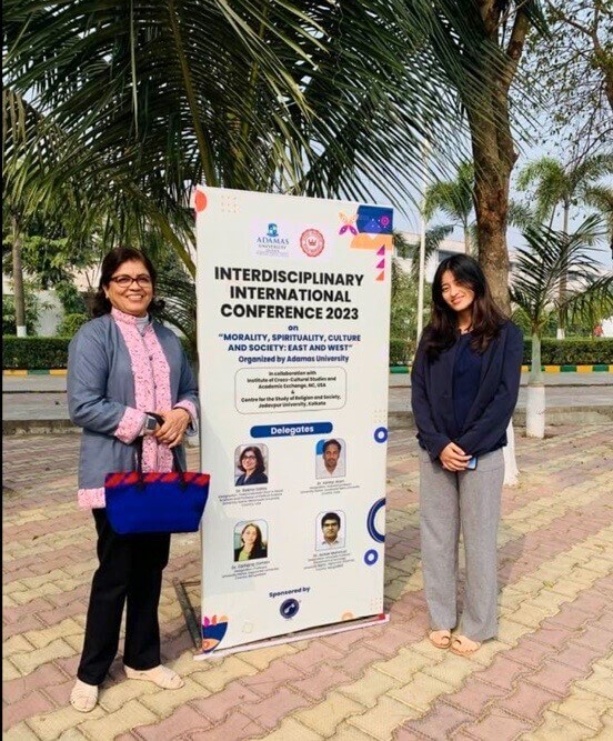 Prof. Rekha Datta and Honors School Student Lenien Jamir at the Interdisciplinary International Conference