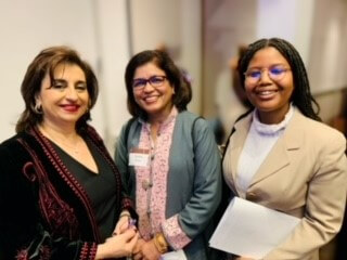 Sima Sami Iskandar Bahous, Ph.D., Prof. Rekha Datta, and Nashaviyah Steward