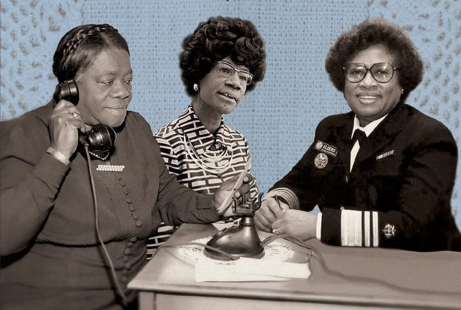 Image from cover of Seat at the Table, showing three women in a composite image.