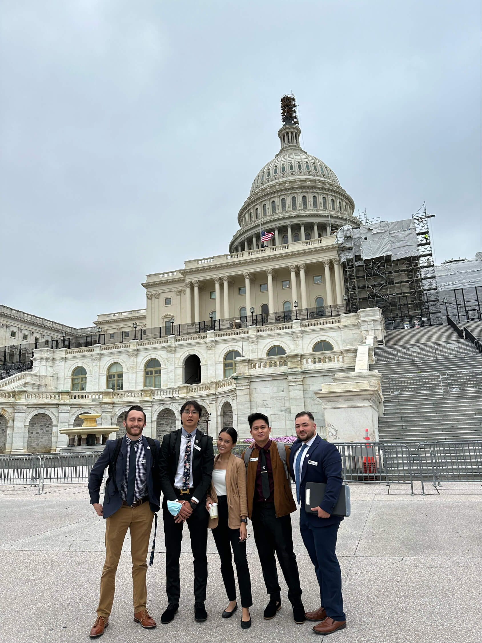 Monmouth OTD Students stand in front of Capitol building in Washington DC