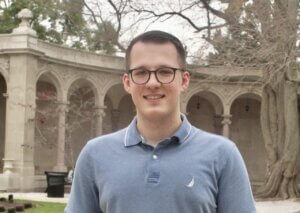 Senior Joe Furmanowski posing for head shot at Monmouth University