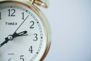 Close up image of vintage Timex clock