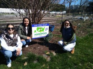 Social work students and garden interns at the The Virginia A. Cory Community Garden at Monmouth University.