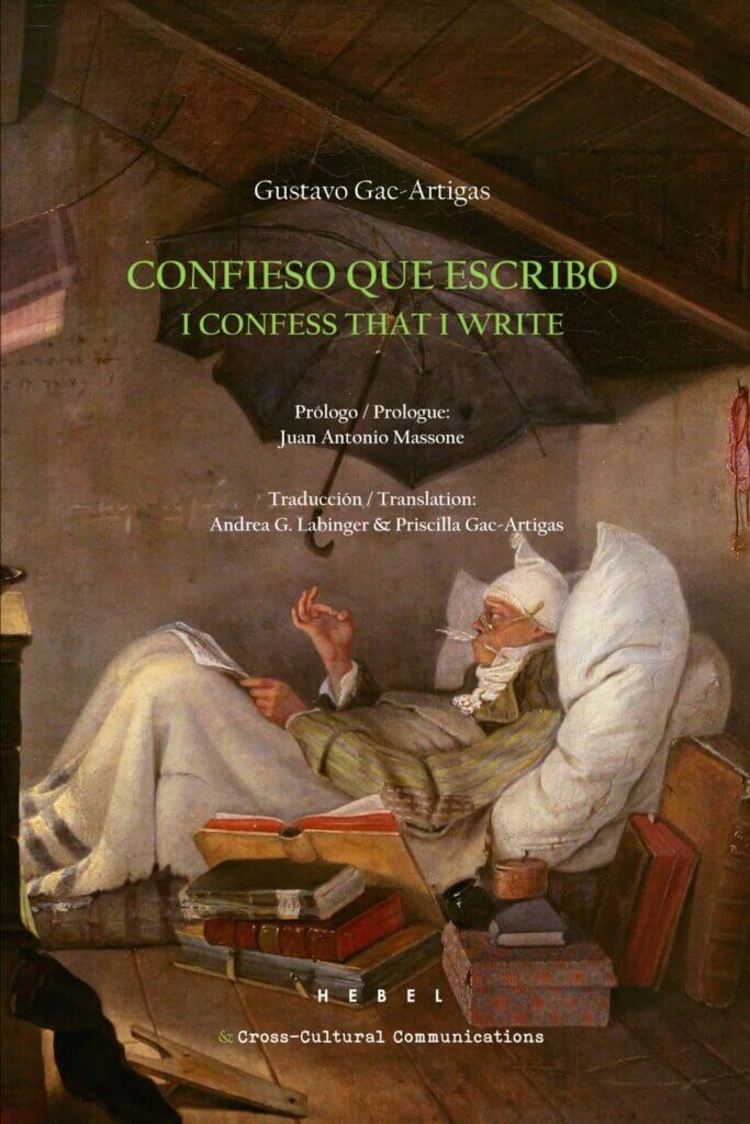 Cover art for poetry collection, "I Confess That I Write," translated by Prof. Gac-Artigas