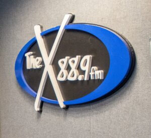 Three dimensional plaque with stylized logo for WMCX, the student-run radio station at Monmouth University