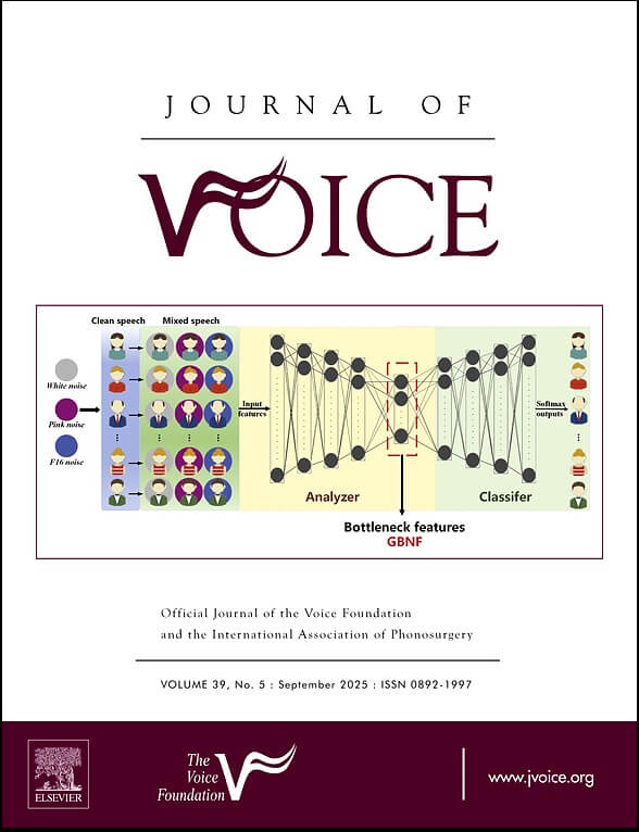 Cover of the Journal of Voice, September 2025 issue