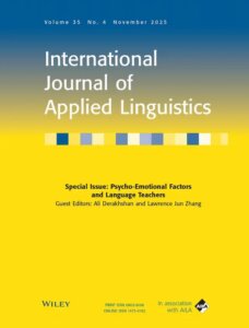 Cover of the latest issue of International Journal of Applied Linguistics
