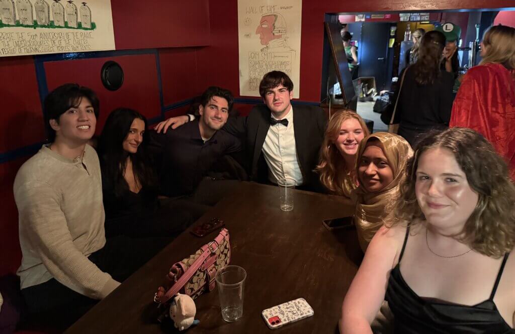 The Model UN delegation of Anthony Tesoriero, Warda Chowdhury, Chris Feliks, Juli Casey, Giavanna Cangialosi, and Eleanor Parks-Orr in Oxford, England.