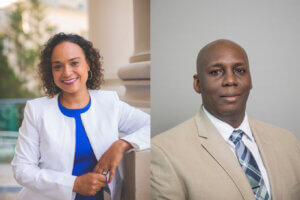 Headshots of professors Nicole Pulliam and Vernon Smith