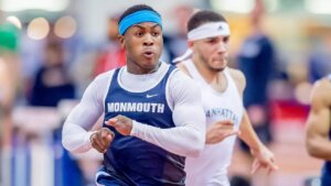 Bryan Sosoo running for Monmouth Track & Field