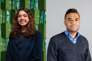 Headshots of Sophia Ramirez Velandia (left) and Zaccery Tarver (right)
