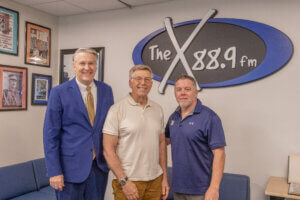 President Patrick Leahy, Robert Santelli, founding executive director of the Bruce Springsteen Center for American Music, and Prof. Matt Harmon