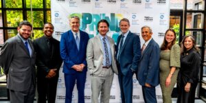Group of Monmouth University faculty and administrative representatives at Two River Theater gala