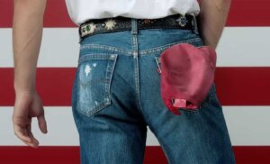 Iconic image of Bruce Springsteen's backside from "Born in the USA" album cover