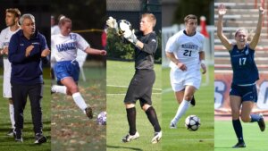 Composite image of 5 soccer players