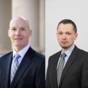 Composite image of professors Robert Scott and Mikhail Sher