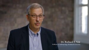 Screenshot of Provost Richard F. Veit from documentary film about Revolutionary War in Monmouth County