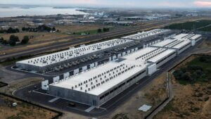 Aerial view of sprawling data center
