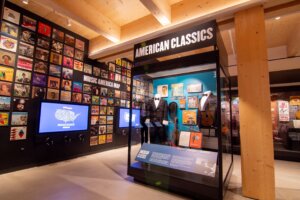 Interior shot of the American Classics exhibit inside the Bruce Springsteen Center for American Music